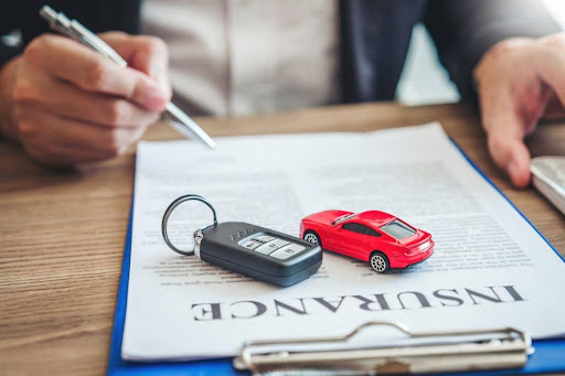 Car key on table